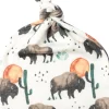 Copper Pearl Newborn Top Knot Hat - Bison