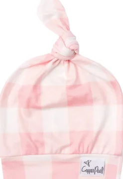 Copper Pearl Newborn Top Knot Hat - London
