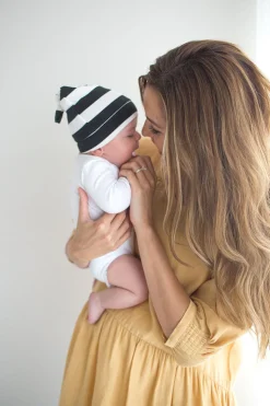 Copper Pearl Newborn Top Knot Hat - Classic