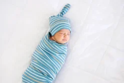 Copper Pearl Newborn Top Knot Hat - Milo