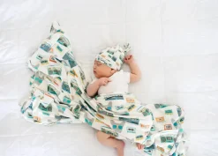 Copper Pearl Newborn Top Knot Hat - Bruno