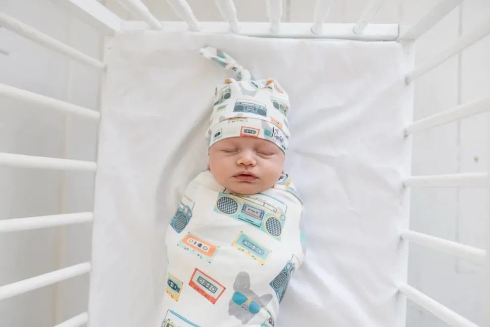 Copper Pearl Newborn Top Knot Hat - Bruno