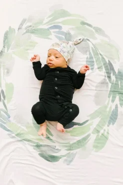 Copper Pearl Newborn Top Knot Hat - Bear
