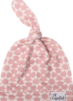 Copper Pearl Newborn Top Knot Hat - Star