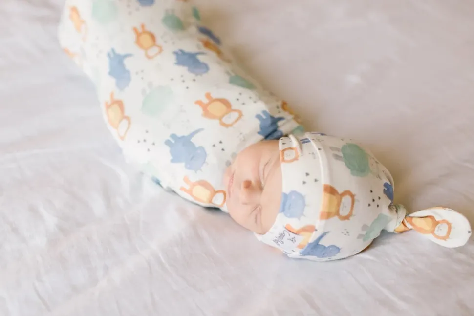 Copper Pearl Newborn Top Knot Hat - Max