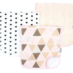 Copper Pearl Premium Burp Cloths, 3 Pack - Blush