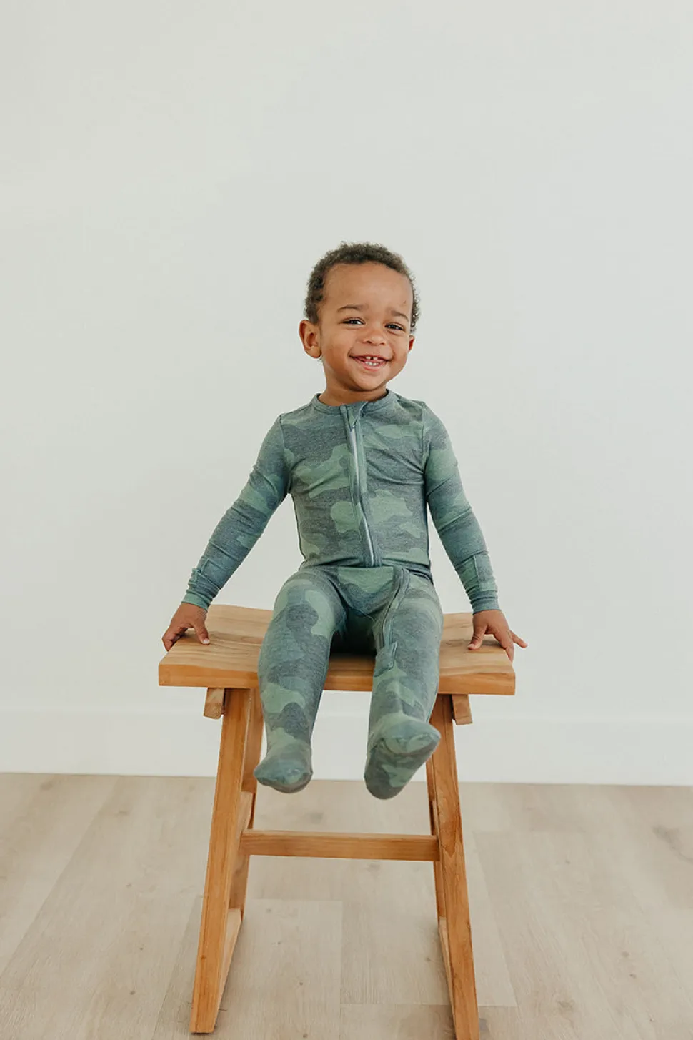 Copper Pearl Zip-up Footie - Hunter (3-6M)