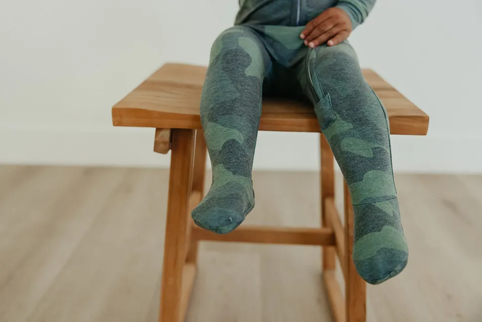 Copper Pearl Zip-up Footie - Hunter (3-6M)