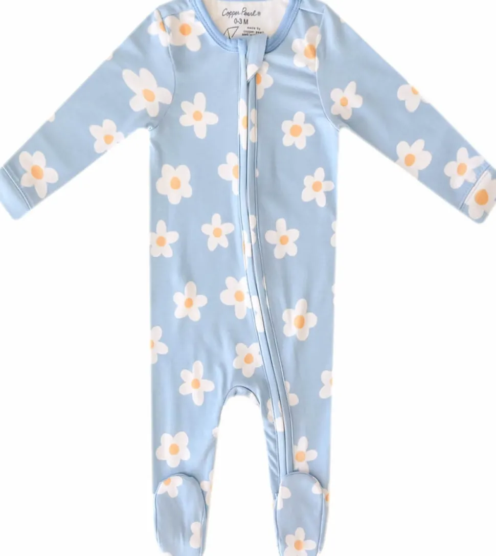 Copper Pearl Zip-up Footie, Della (3-6M)