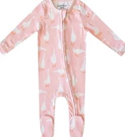 Copper Pearl Zip-up Footie - Goosie (3-6M)