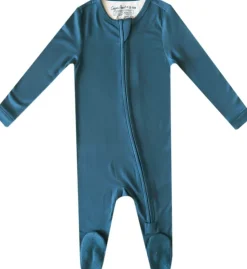Copper Pearl Zip-up Footie - Steel (12-18M)