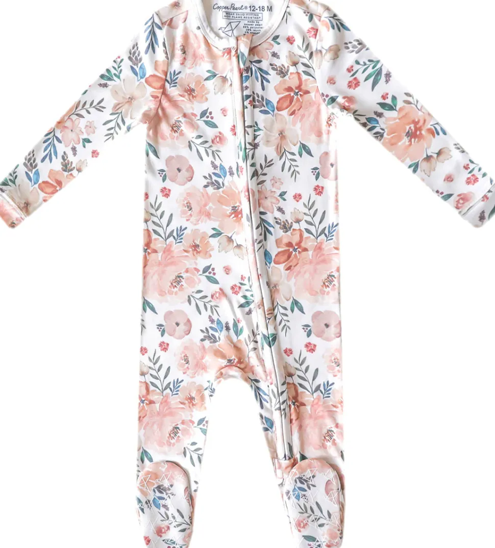 Copper Pearl Zip-up Footie - Autumn (6-12M)
