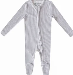 Copper Pearl Zip-up Footie, Ash (0-3M)