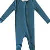 Copper Pearl Zip-up Footie - Steel (3-6M)