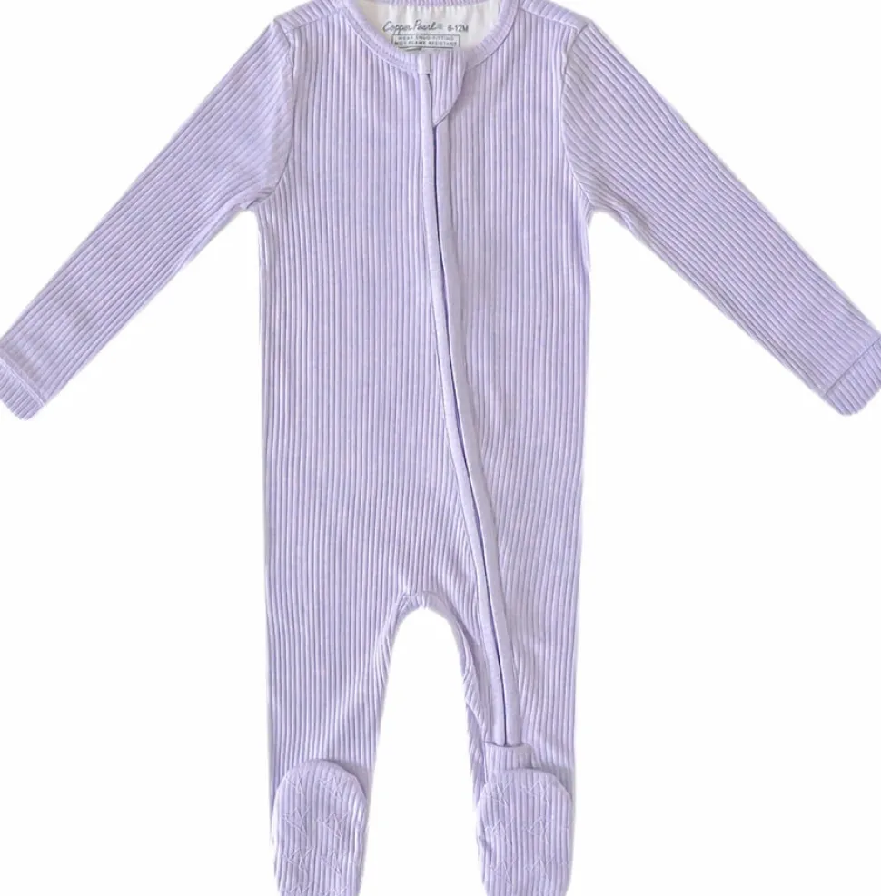 Copper Pearl Zip-up Footie, Periwinkle (6-12M)