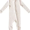 Copper Pearl Zip-up Footie - Oat (12-18M)