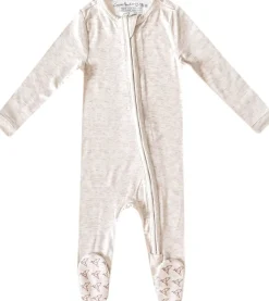 Copper Pearl Zip-up Footie - Oat (12-18M)