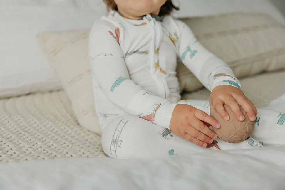 Copper Pearl Zip-up Footie - Ace (6-12M)
