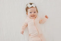 Copper Pearl Zip-up Footie - Blush (0-3M)