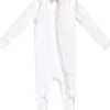 Copper Pearl Zip-up Footie - Dove (12-18M)