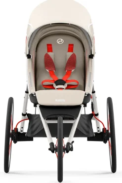 Cybex AVI Jogging Stroller Bundle - Cream/Orange Frame + Bleached Sand Seat Pack