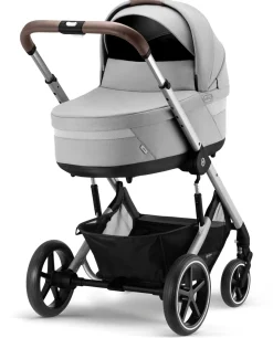 Cybex Balios S Lux 2 Stroller + Cot S Lux 2 Bundle - Silver Frame / Lava Grey