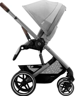 Cybex Balios S Lux 2 Stroller + Cot S Lux 2 Bundle - Silver Frame / Lava Grey