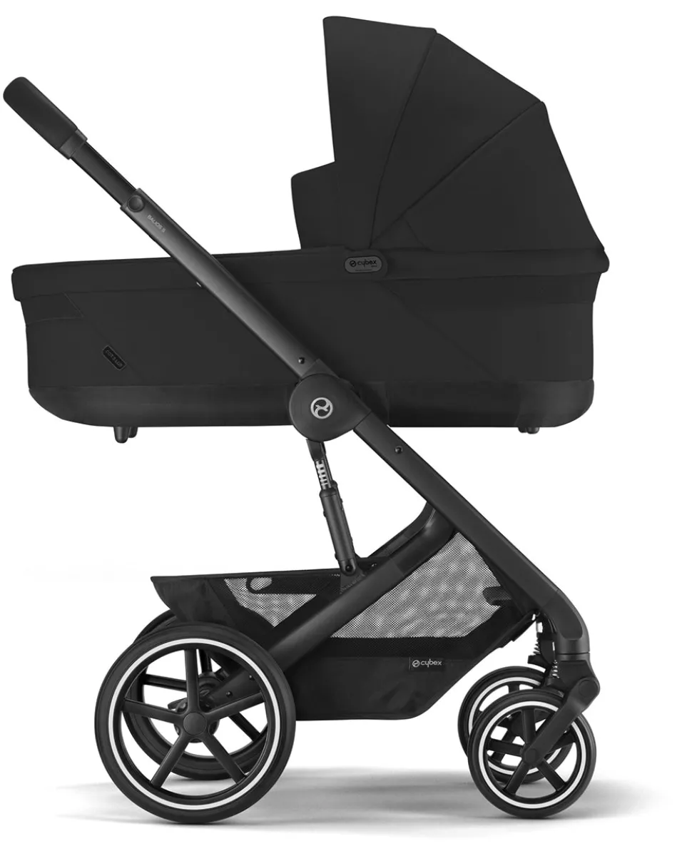 Cybex Balios S Lux Full Size Stroller + Cot S Bassinet Bundle (One Box) - All Black