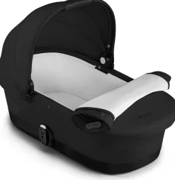 Cybex eGazelle S Electronic Assist Twin Stroller + Cot Bundle - Silver Frame / Moon Black