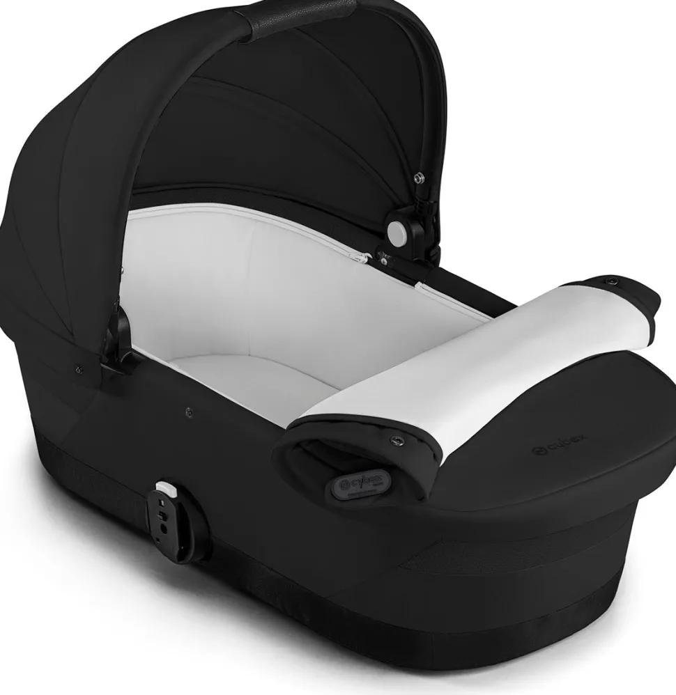Cybex eGazelle S Electronic Assist Twin Stroller + Cot Bundle - Silver Frame / Moon Black