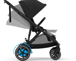 Cybex eGazelle S Electronic Assist Stroller - Black Frame / Moon Black