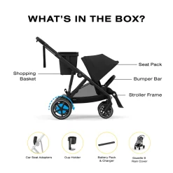 Cybex eGazelle S Electronic Assist Stroller - Black Frame / Moon Black
