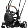 Cybex ePriam 2 Electronic Assist Stroller Frame - Chrome / Brown