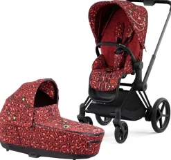 Cybex ePriam 2 Electronic Assist Complete Stroller with Lux Bassinet Bundle - Rockstar by Alec Voelkel