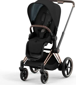 Cybex ePriam 2 Electronic Assist Stroller (One Box) - Rose Gold / Brown / Deep Black
