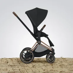 Cybex ePriam Electronic Assist Stroller - Rose Gold/Manhattan Grey