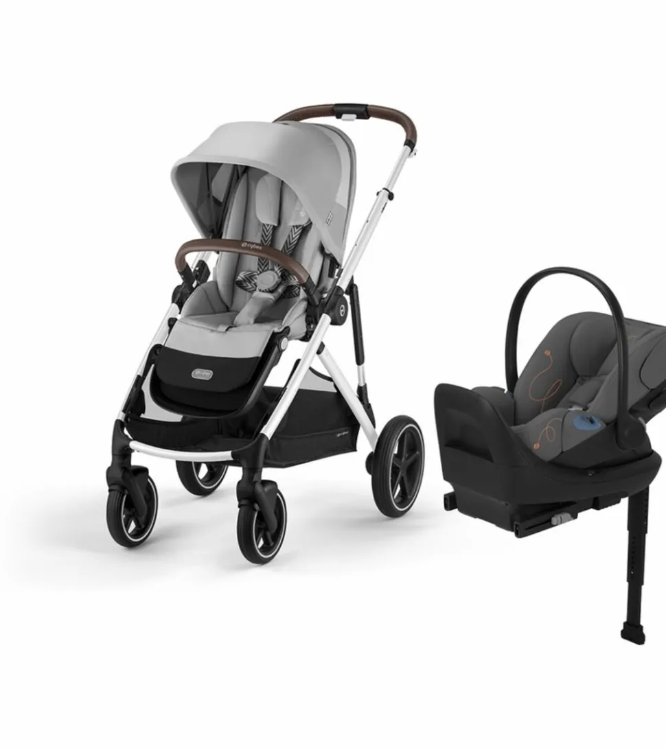 Cybex Gazelle S 2 + Cloud G Lux SensorSafe Travel System Bundle - Silver Frame / Lava Grey / Lava Grey