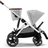 Cybex Gazelle S Single-to-Double Stroller - Silver Frame / Lava Grey