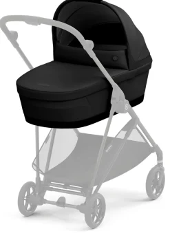 Cybex Melio Carbon 3 Compact Stroller + Melio Cot 3 Bundle - Moon Black