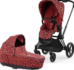Cybex Priam 4 Complete Stroller with Lux Bassinet Bundle - Rockstar by Alec Voelkel