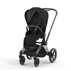 Cybex Priam 4 Stroller Bundle - Rose Gold / Brown / Deep Black