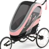Cybex Zeno Multisport Trailer Bundle - Black/Pink Frame + Silver Pink Seat Pack