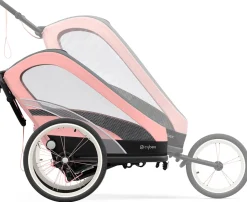 Cybex Zeno Multisport Trailer Bundle - Black/Pink Frame + Silver Pink Seat Pack