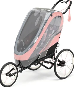Cybex Zeno Multisport Trailer Bundle - Black/Pink Frame + Silver Pink Seat Pack