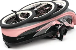 Cybex Zeno Multisport Trailer Bundle - Black/Pink Frame + Silver Pink Seat Pack