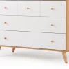 dadada Austin 5-Drawer Dresser - White / Red Oak