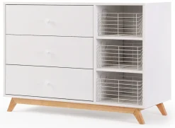 dadada Central Park 3-Drawer Dresser - White / Natural