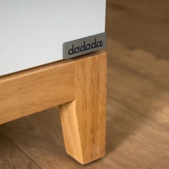 dadada Lala Big 6-Drawer Dresser - White / Red Oak (2 Boxes)