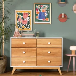 dadada Merry 6-Drawer Dresser - White / Natural