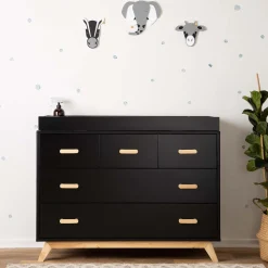 dadada Soho 5-Drawer Dresser - Black / Natural